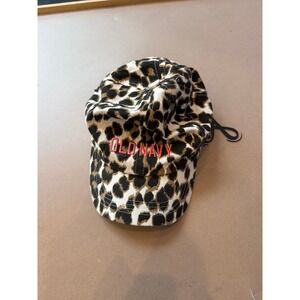 Old Navy Leopard Print Baseball Cap with Pink Logo Embroidery Hat Girls